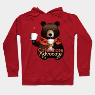 Caffeinate and Advocate Cute  Cool Great Funny Bear Hoodie